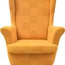 HZDHCLH Wingback Chair Slipcovers 2 Piece,Stretch Spandex Wingback Chair Covers for Living Room Armchair,Washalbe Sofa Slipovers (C4)