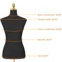 Female Mannequin Torso Dress Form Manikin with Metal Bracket and Rectangular Base, 40.55-73.23 Inch Mannequin Body Height Adjustable for Sewing Dressmakers Clothes Jewelry Display, White