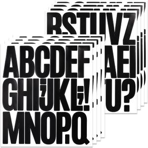 164 Large Alphabet Stickers, 8 Sheets 3 Inch Self-Adhesive Vinyl Letters Sticker Decals for Mailboxes, Doors, Trucks, Home & Classroom Decor, Suitable for Indoor and Outdoor - Black