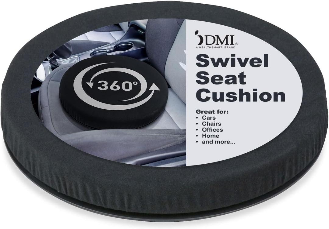 HealthSmart 360 Degree Swivel Seat Cushion, Chair Assist for Elderly, Swivel Seat Cushion for Car, Twisting Disc, Black, 15 Inches in Diameter