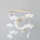 Boucle Cloud Moon Crib Mobile Boho Baby Mobile for Crib Neutral Nursery Mobile for Boys & Girls