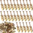 40pcs Self Drilling Drywall Anchors with Screws Kit, Metal Expansion Screws, Heavy Duty Wall Anchors for Hanging Picture Frames Wall Sconces Curtains Clocks- Gold