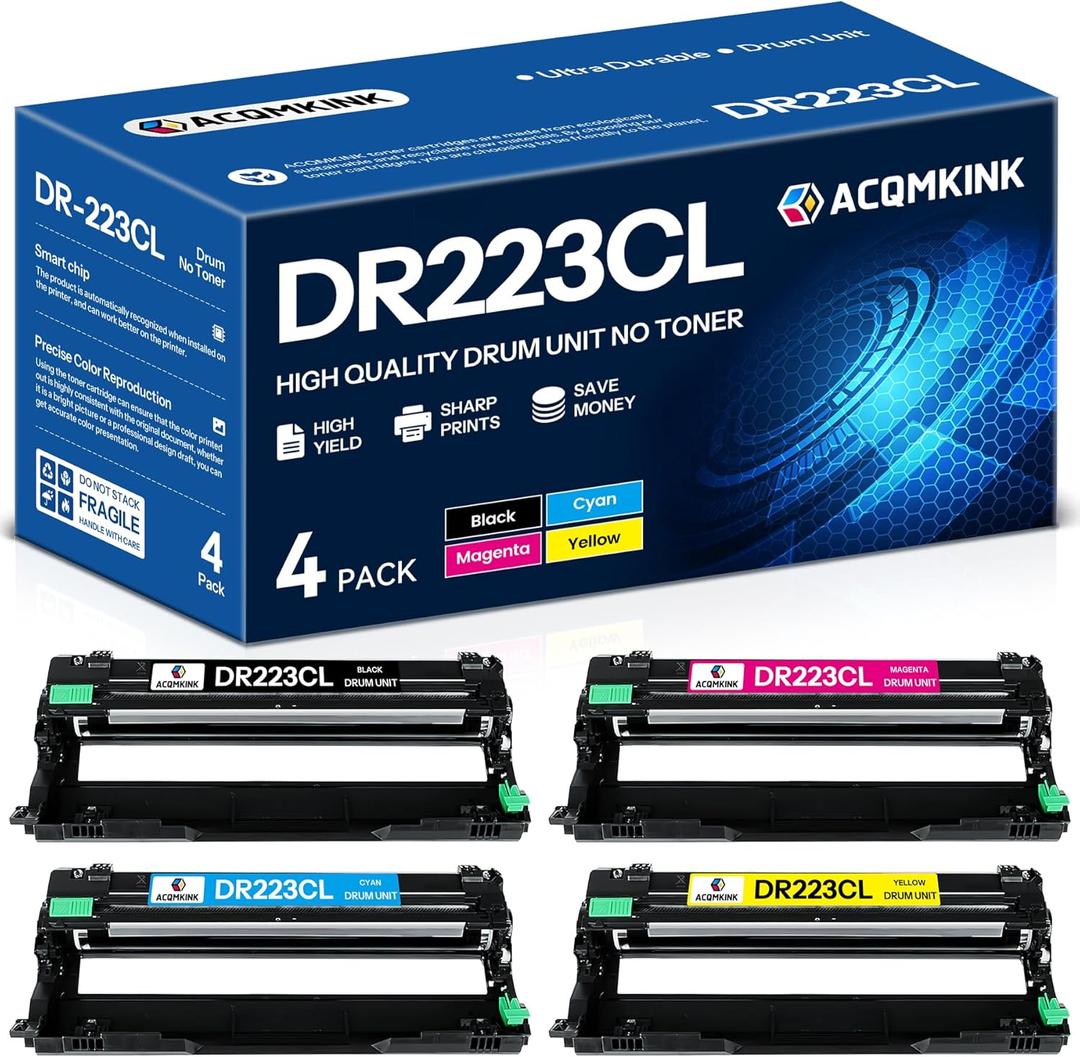 DR223CL DR-223CL High Yield Drum Unit Set Replacement for Brother HL-L3210CW HL-L3230CDW HL-L3270CDW HL-L3290CDW MFC-L3710CW MFC-L3750CDW MFC-L3770CDW Printer 4 Pack (No Toner)