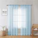 Lecloud Sky Blue Sheer Curtains 78 Inches Long 2 Panels, Light Filtering Voile Solid Airy Curtains, Transparent Farmhouse Decor with Dual Rod Pocket for Living Room Bedroom, Each 42" W x 78" L