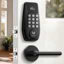 DESLOC C100 Keyless Entry Door Lock with 2 Lever Handles, Visual Display