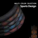 Leather Steering Wheel Cover for Nissan, 14.5-15 inches D Shape Car Steering Wheel Cover for Rogue,Altima,Kicks,Sentra,Altima,Maxima with Non-Slip Breathable Standard Size (Black)