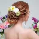BBTO 21 Pcs Flower Hair Clip Rose Hair Clips Barrettes for Women Flower Accessories Boho Bride Claw Clip Hairpin Brooch Pin Headpiece for Wedding (Cyan Series)