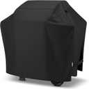 SunPatio Grill Cover 50 Inch, Outdoor Heavy Duty Waterproof Barbecue Gas Cover, UV & Fade Resistant, All Weather Protection Compatible for Weber CharBroil Kenmore Nexgrill Grills and More, Black