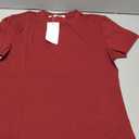 SHEIUGU Women's Crew Neck Short Sleeve Slim Fit T Shirts tops Basic Bodysuit Leotard Clothing(Short Sleeve Burgundy-X-Large)