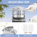 KOMCLUB 6 Inch Cone Top Chimney Cap,Round Chimney Cap Chimney Cover Cap Stainless Steel Chimney Cover Outside Roof Silver Fireplace Screen Cover Exterior Stove Pipe Topper Adjustable Roof Cap for Vent