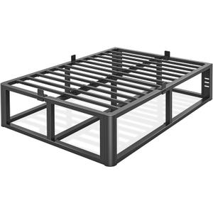 Bilily Metal Heavy Duty 18 inch California King Bed Frame with Rounded Corner and Headboard Hole Mattress Retainers 3500 LBS No Box Spring Needed Platform Noise Free Easy Assembly