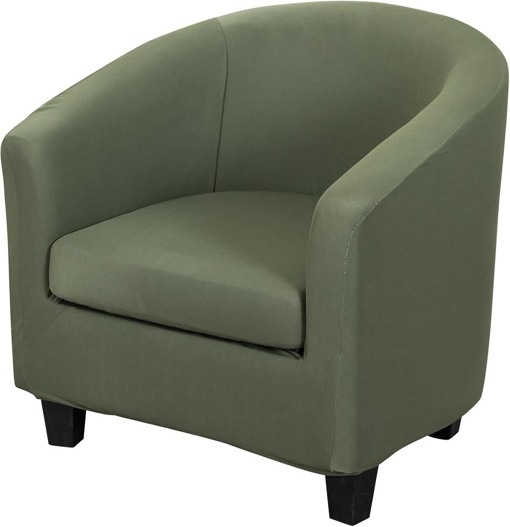 Club Chair Slipcover 2 Piece Printed Round Barrel Chair Covers Soft Stretch Tub Chair Slipcover Armchair Covers Furniture Protector for Living Room Hotel Counter Cafe (Color 66)