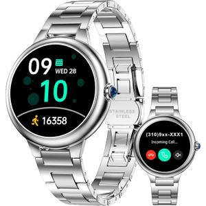 SOUYIE 2026 DA GPT Smart Watch for Women, 1.19" AMOLED Display, AI Customizable Watch Face, Heart Rate, Sleep Monitor, 107 Sports Modes Fitness Tracker, Compatible with iOS & Android (Silver)