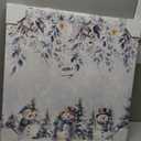 Christmas Canvas Wall Art - Grey Christmas Blue Scarf Snowman Xmas Tree Flowers - Modern Wall Decor Gallery Canvas Wraps Giclee Print Picture Stretched and Framed Ready to Hang - 8" x 8"