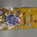 100 Pieces Back to School Cellophane Treat Bags Cute Cartoon Pencil Ruler Book Printed Candy Bags Plastic Goodie Snack Pouches with Twist Ties for Studens First Day of School Party Favor Supplies