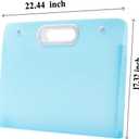 Sohynca Plastic Art Portfolio, Large Art Portfolio with Handles,Waterproof Portfolio Folder for Artwork, Arts Storage Case for Drawing Sketch Photography Poster (Blue 22.44 x 17.32 inch)