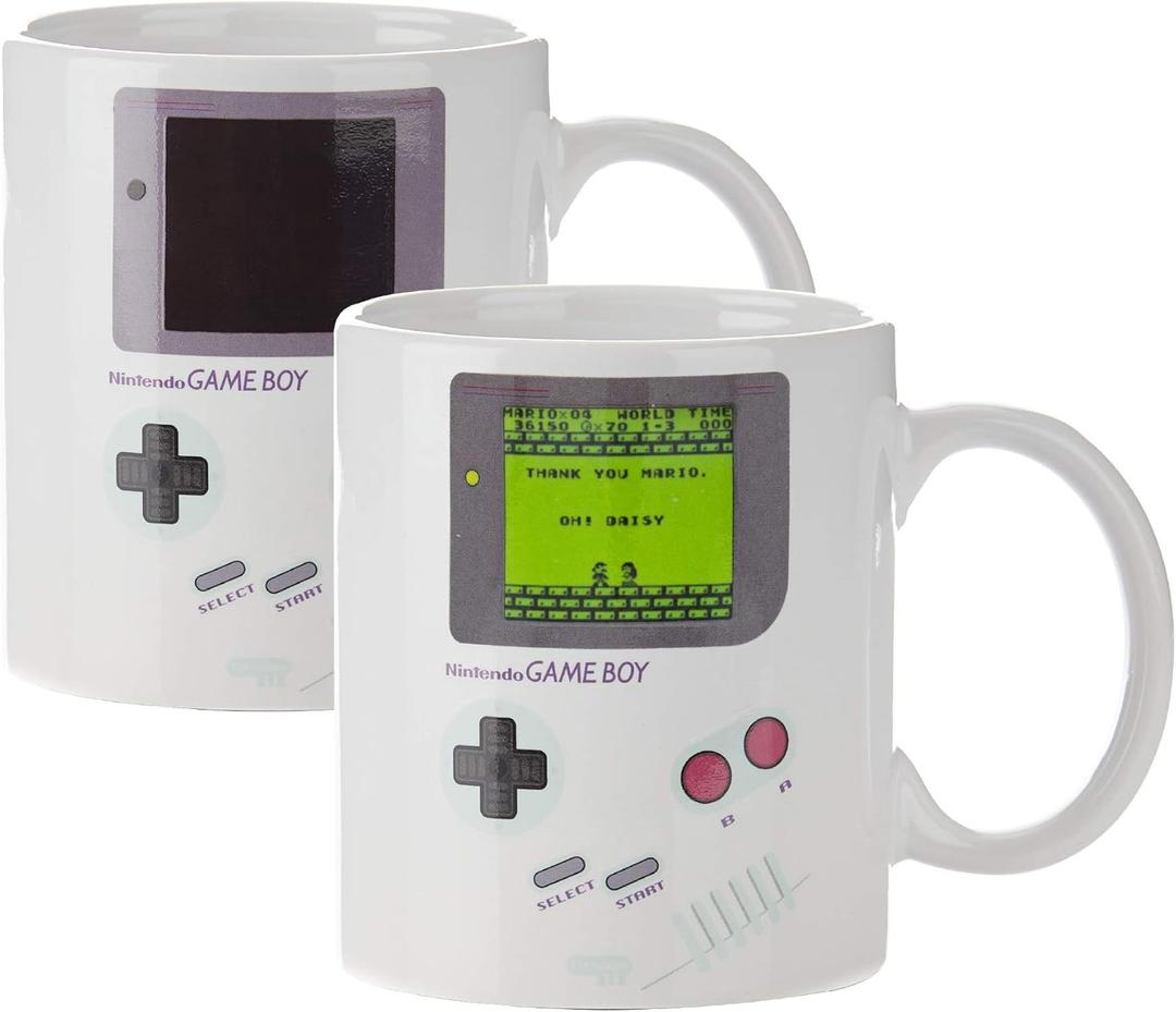 Paladone Gameboy Heat Changing Coffee Mug  Gift for Gamers, Nerds, Nintendo Mario Fans, Men, and Retro 90s Game Enthusiasts  10 Ounces