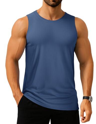 TACVASEN Men's Running Tank Tops Muscle Gym WorkoutShirts for Summer Beach Swim Sleeveless Quick Dry Fit Sleeveless Bluegray,L TACVASEN Men's Running Tank Tops Muscle Gym WorkoutShirts for Summer Beach Swim Sleeveless Quick Dry Fit Sleeveless Bluegray,L