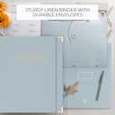 Important Document Organizer Set with Folders - Complete Linen Ring Binder Set Safely Stores All Documents & Files in One Place - Easy to Use Expanding Storage Incl. Envelopes, Pockets & Labels