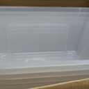 IRIS USA 72 QT Plastic Storage Box with Lid and Latches - 4 Pack - BPA-Free, See-Through Organizing Solution, Durable Nestable Stackable Containers, Secure Pull Handle - Clear