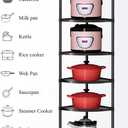 8-Tier Kitchen Pot Rack, Cookware Stand Storage Organizer Multi-Layer Corner Shelf Stand Metal Shelves for Kitchen