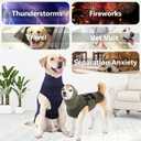 Dog Anxiety Jacket, Skin-Friendly Thunder Vest for Dogs - Dog Coat with Collar for Fireworks - Keep Pet Calm Without Medicine & Training, Anti Anxiety Shirt for Dogs (A Dark Blue, XL)
