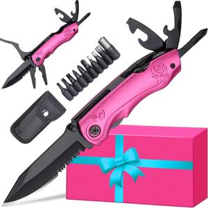 Womens Mom Gifts for Mothers Day Christmas, Stocking Stuffers for Women, Pin-k Multitool for Women, Christmas Birthday Stocking Stuffers Gifts for Wife Girlfriend Her, Anniversary Mothers Day Gift