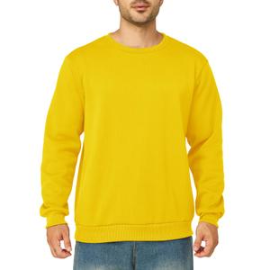 Asrlivp Mens Crewneck Sweatshirts Casual Fleece Pullover Sweatshirt Long Sleeve Basic Sweat Shirts(XXXL,Yellow) (XXXL)
