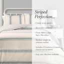 Lush Decor Farmhouse Stripe Reversible Cotton Comforter Set, 3 Piece Set, Full/ Queen, Blue - Cozy Frmhouse Bedding Set - Rustic Decor - Striped Comforter - Modern Farmhose Bedroom Decor