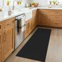 KOZYFLY Black 2x4 Entry Runner Rug, Small Washable Runners for Entryway, Non Slip Door Mat Indoor Entrance, Front Porch Carpet for Foyer, Kitchen, Bedroom, Bathroom, Black/Dark Grey