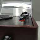 Vinyl Record Player Turntable with Built-in Bluetooth Receiver & 2 Stereo Speakers, 3 Speed 3 Size Portable Retro Record Player for Entertainment and Home Decoration (Brown)