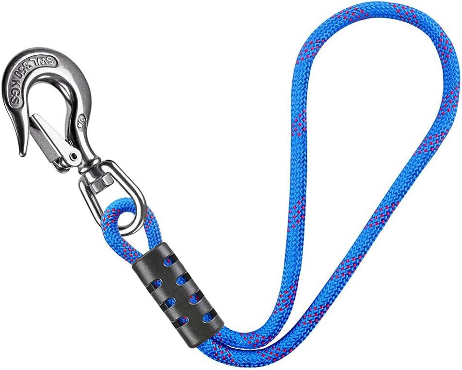 Dolibest Tow Rope Quick Connector for Tubing - Boat Tow Harness with Stainless Steel Hook (360 Rotate) - 20inch