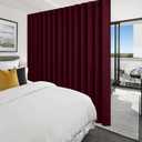 Hiasan Christmas Privacy Room Divider Patio Sliding Door Curtain Extra Wide Blackout Thermal Insulated Curtains with Back Tab & Rod Pocket for Bedroom Partition Living Room (120 x 84 Inches, Burgundy)