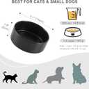 Ceramic Dog Bowl for Food and Water - Pet Feeder Bowl for Small Dogs and Cats - Heavy Ceramic Feeding Dish with Non Slip Base - Dishwasher & Microwave Safe - 5 Inch - 1.4 Cups - Black