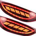 Motoforti Rear Bumper Reflector LED Fog Brake Tail Turn Signal Light Red Yellow for Hyundai Accent 2012-2017 Plastic Red Lens (Set of 2) Long-Lasting