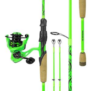 KastKing Zephyr Dual-Tip Baitcaster & Spinning Fishing Rod and Reel Combo, Spin: 6'0"- ML& M- Dual-tip Rod - 2000 Reel