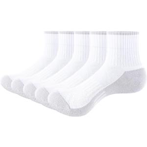 Womens Ankle Socks For Women, Breathable Quarter Socks Wicking Cushioned Gym Training Running Athletic Socks (6-10, White*2501q)
