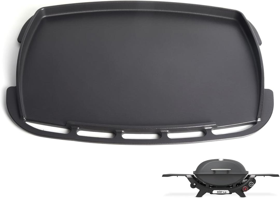 Enamel Cast Iron Griddle Insert for Weber Q 2800N+ Gas Grill Heavy-Duty Non-Stick Flat Top Plate Replacement Parts for Weber Q 2800N+ Grill