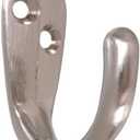 Hardware Essentials 852283 Clothes Hooks Satin Nickel -6 Pack