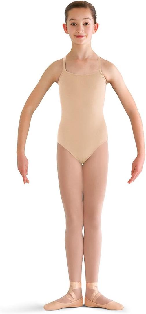 Bloch girls Pranay Adjustable Strap Camisole Leotard (Size 8-10, Sand)