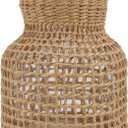 Decorative Glass Vase Rustic Rattan Vase Plant Dry Flower Vase Pot Planter Bulb Vase Flower Container Rattan Weave Glass Bottle Wedding Centerpiece Table Decoration, Khaki 
