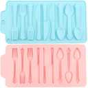 EPYHREHM 9 Cavity Knife Fork Spoon Silicone Chocolate Molds For Chocolate Candy Set Of 2