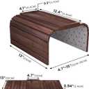 Sofa Arm Tray,Walnut Wood Folding Couch Arm Trays,Sofa Armrest Tray with Anti-Slip Pad for Drinks,Snacks,Phone,Remote Control