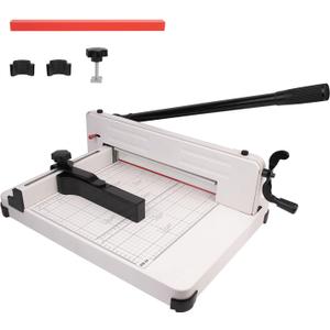 A4 Paper Cutter Professional Guillotine Trimmer - Heavy Duty Paper Cutting Craft Machine with 380 Sheet 2.85oz Paper Capacity, Additional 1 Red Knife Pad, 2 Rubber Feet and 1 Set of Positioning Screws