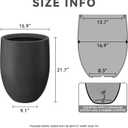 Kante 21.7" H Burnished Black Tall Planter, Large Outdoor Indoor Decorative Pot with Drainage Hole and Rubber Plug, Modern Round Taper Style for Home and Patio