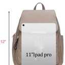 KKXIU Quilted Trendy Leather Backpack Purse for Women and Ladies Shoulder Travel Daypacks Bags (Khaki)
