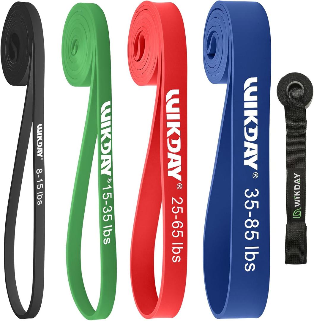 Resistance Bands, Pull Up Bands, Workout Bands for Exercise, Thick Heavy Resistance Band Set with Door Anchor, Elastic Bands for Body Stretching, Training at Home/Gym for Men & Women (8-85LBS)