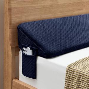 Homemate King Size（76"x10"x6"） Bed Wedge Pillow for Headboard - Upgraded Bed Gap Filler King Between Mattress and Headboard - Wedge headboard Pillow - Blue