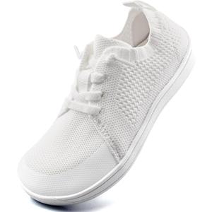 WateLves Toddler Little Kids Wide Barefoot Shoes Boys Girls Minimalist Sneakers Lightweight Breathable Walking Shoes | Naturally Splay | Flexible Fit (White, 31)