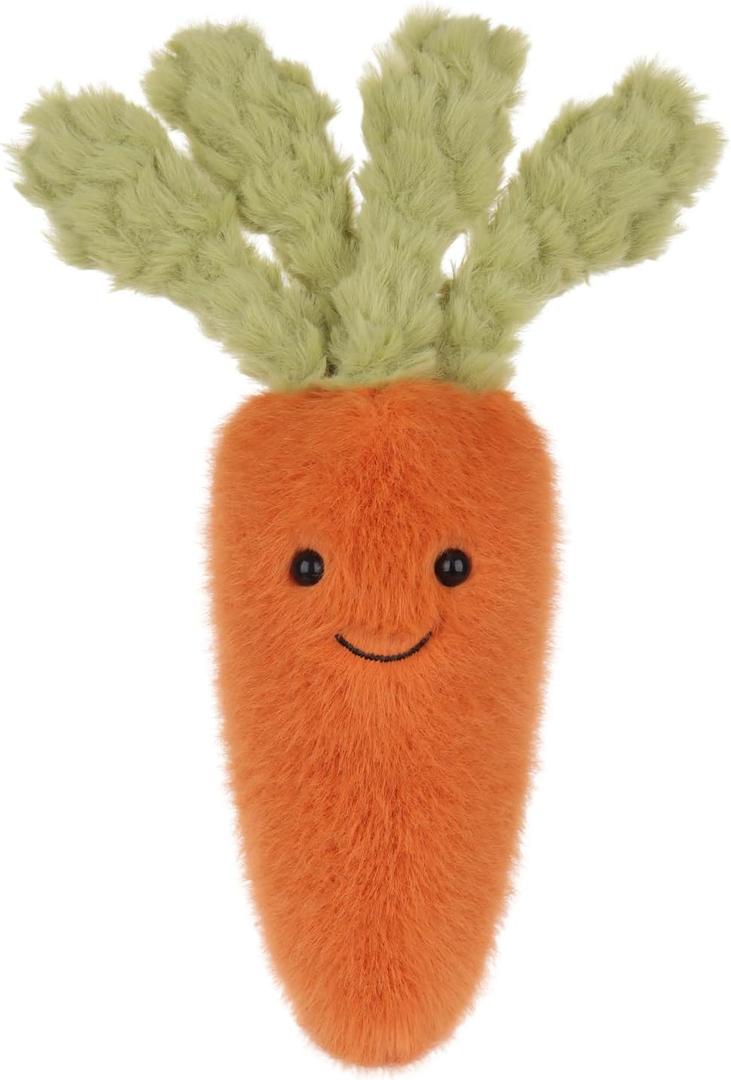 Apricot Lamb Toys Plush Food Plushies Green and Orange Naive Carrot Stuffed Vegetable Soft Cuddly Perfect for Kids 8.7 Inches